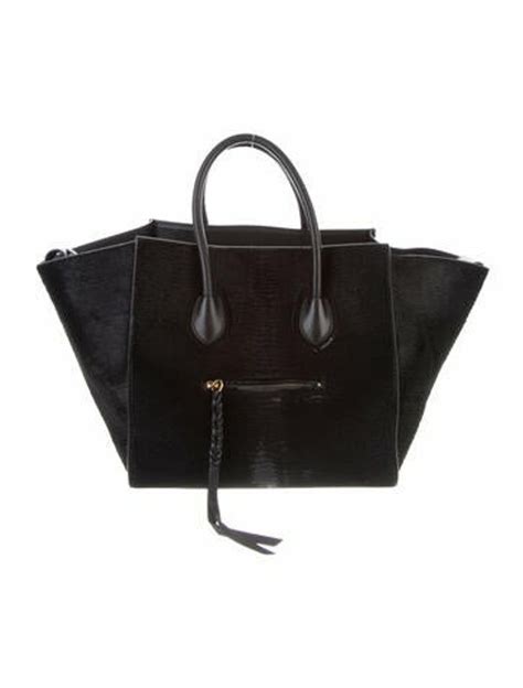 celine black astrakhan ponyhair medium phantom tote bag|celine cabas phantom review.